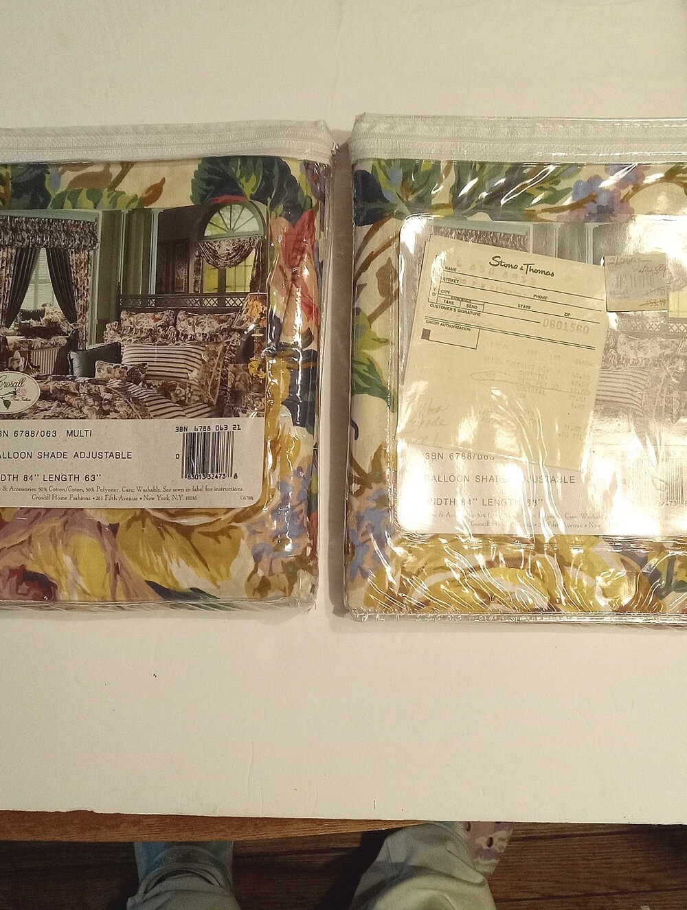2pc CROSCILL Floral Balloon Shade Panels Adjustable New In Packages